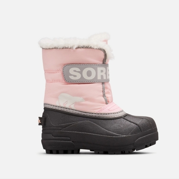 VGUC Sorel Snow Commander Snow Winter Boot Pink Little Girls Size 7 - Picture 1 of 16